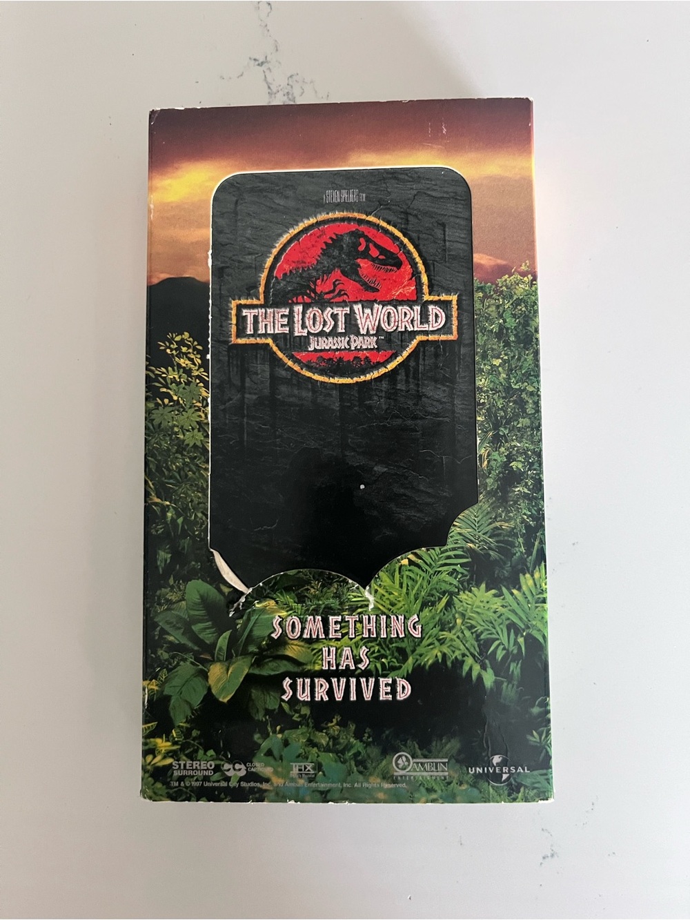 Vintage 1997 The Lost World: Jurassic Park VHS Tape w/ Original Slipcover